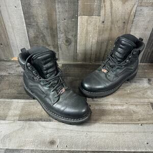Red Wing Shoes Mens 9.5D Black‎ 923 Leather Steel Toe Work Boots USA